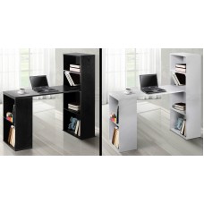 Computer Desk with Bookshelf  Black / White